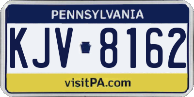PA license plate KJV8162