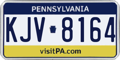 PA license plate KJV8164