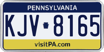 PA license plate KJV8165