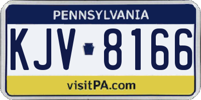 PA license plate KJV8166