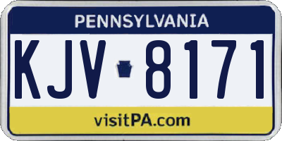 PA license plate KJV8171