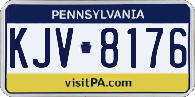PA license plate KJV8176