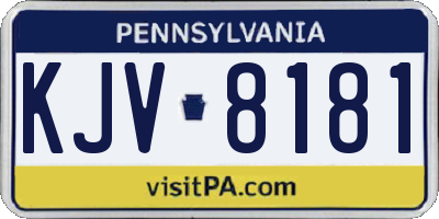 PA license plate KJV8181