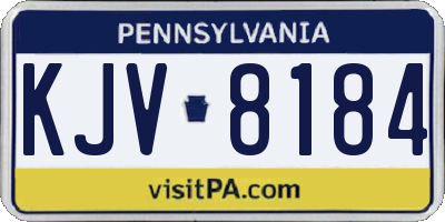 PA license plate KJV8184