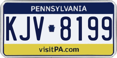 PA license plate KJV8199
