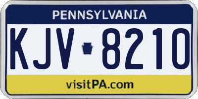 PA license plate KJV8210