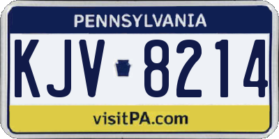 PA license plate KJV8214