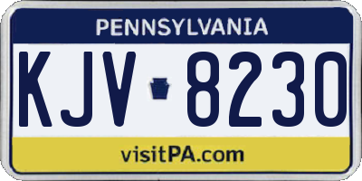 PA license plate KJV8230