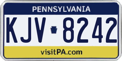 PA license plate KJV8242
