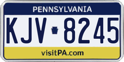 PA license plate KJV8245