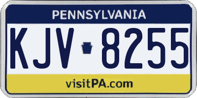 PA license plate KJV8255
