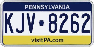 PA license plate KJV8262