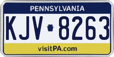 PA license plate KJV8263