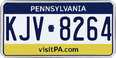 PA license plate KJV8264