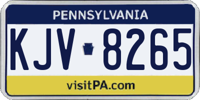 PA license plate KJV8265