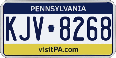 PA license plate KJV8268