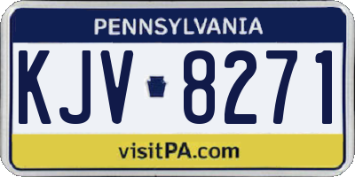 PA license plate KJV8271