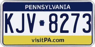 PA license plate KJV8273