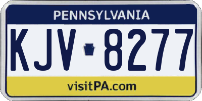 PA license plate KJV8277