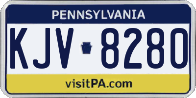 PA license plate KJV8280