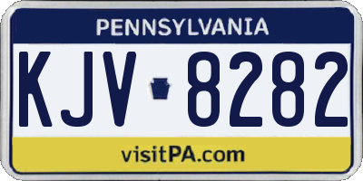 PA license plate KJV8282
