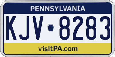 PA license plate KJV8283