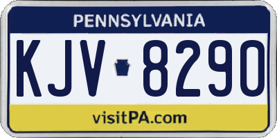 PA license plate KJV8290