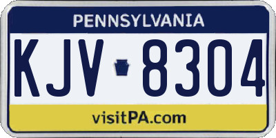 PA license plate KJV8304