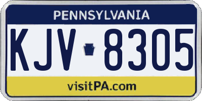 PA license plate KJV8305