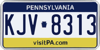 PA license plate KJV8313