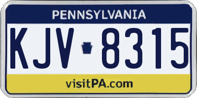 PA license plate KJV8315