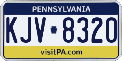PA license plate KJV8320