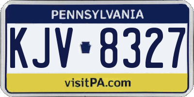 PA license plate KJV8327