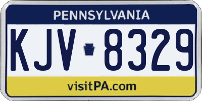 PA license plate KJV8329