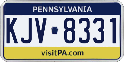 PA license plate KJV8331