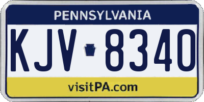 PA license plate KJV8340