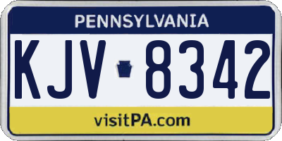 PA license plate KJV8342