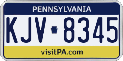 PA license plate KJV8345