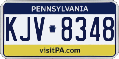 PA license plate KJV8348