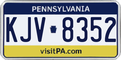 PA license plate KJV8352