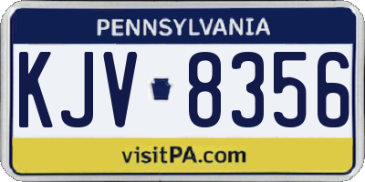 PA license plate KJV8356