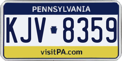 PA license plate KJV8359