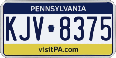 PA license plate KJV8375