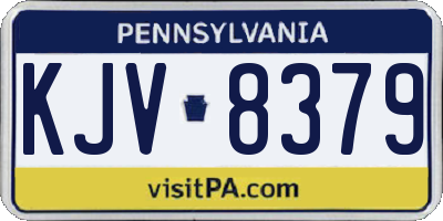 PA license plate KJV8379