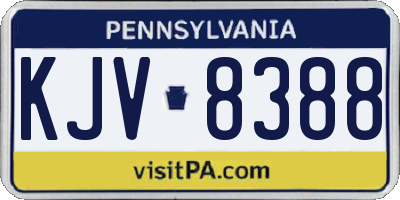 PA license plate KJV8388