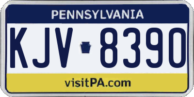 PA license plate KJV8390