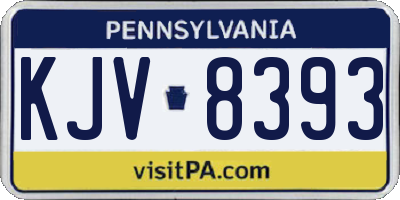 PA license plate KJV8393