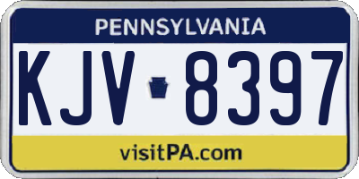 PA license plate KJV8397