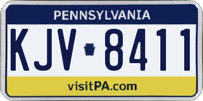 PA license plate KJV8411