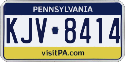 PA license plate KJV8414